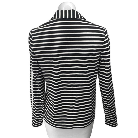 Ryan Roberts Black Striped Long Sleeve Collared Open Blazer Jacket Size OS - Picture 2 of 4